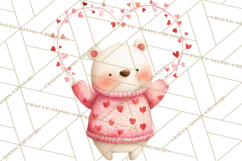 Valentine Animal Clipart PNG, Cute Teddy Bear Bunny Png Product Image 5