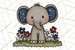 Patriotic Safari Animals Clipart, Whimsical Red White Blue Product Image 5
