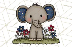 Patriotic Safari Animals Clipart, Whimsical Red White Blue Product Image 5