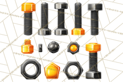 Construction Birthday Party Clipart, Builder Celebration Png Product Image 5