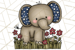 Patriotic Safari Animals Clipart, Whimsical Red White Blue Product Image 2