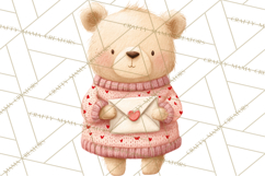 Valentine Animal Clipart PNG, Cute Teddy Bear Bunny Png Product Image 2