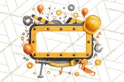 Construction Birthday Party Clipart, Builder Celebration Png Product Image 2