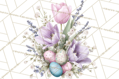 Easter Floral Clipart, Watercolor Spring Flowers Png Product Image 2