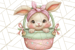 Easter Baby Animals in Baskets Clipart, Cute Lambs Png Product Image 2