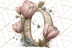 Blooming Letters Clipart, Floral Alphabet Clip Art PNG Product Image 2