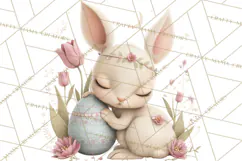 Easter Bunny Clipart PNG, Baby Bunnies in Pastel Garden Product Image 2