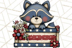 Patriotic Animals Clipart, Whimsical Red White Blue American Product Image 2