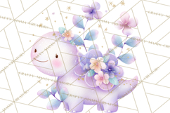 Cute Baby Dinosaurs Clipart PNG, Watercolor Dinosaur Product Image 2