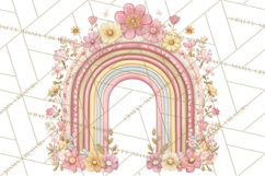 Valentine Boho Rainbow Clipart, Romantic Heart Rainbows PNG Product Image 2