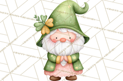 St Patricks Gnomes PNG, Cute Irish Gnome Clipart, Shamrock Product Image 3