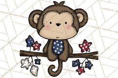 Patriotic Safari Animals Clipart, Whimsical Red White Blue Product Image 3