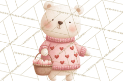 Valentine Animal Clipart PNG, Cute Teddy Bear Bunny Png Product Image 3