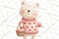 Valentine Animal Clipart PNG, Cute Teddy Bear Bunny Png Product Image 3