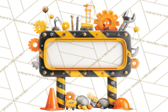 Construction Birthday Party Clipart, Builder Celebration Png Product Image 4