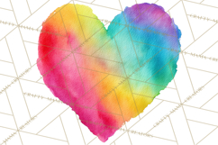 Watercolor Heart Clipart, Floral Hearts, Rainbow Hearts PNG Product Image 4