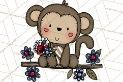 Patriotic Safari Animals Clipart, Whimsical Red White Blue Product Image 4