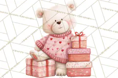 Valentine Animal Clipart PNG, Cute Teddy Bear Bunny Png Product Image 4