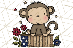 Patriotic Safari Animals Clipart, Whimsical Red White Blue Product Image 5