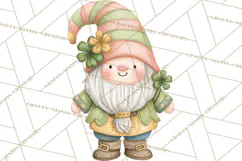 St Patricks Gnomes PNG, Cute Irish Gnome Clipart, Shamrock Product Image 5