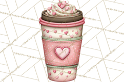 Valentine Coffee Clipart PNG, Cozy Coffee Mugs, Cocoa Cups Product Image 5