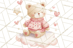Valentine Animal Clipart PNG, Cute Teddy Bear Bunny Png Product Image 5