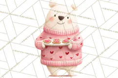 Valentine Animal Clipart PNG, Cute Teddy Bear Bunny Png Product Image 2
