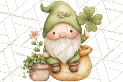 St Patricks Gnomes PNG, Cute Irish Gnome Clipart, Shamrock Product Image 2