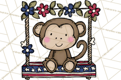 Patriotic Safari Animals Clipart, Whimsical Red White Blue Product Image 3