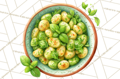 Tuscan Farmhouse Pasta Clipart, Rustic Pasta Night Kitchen Product Image 3