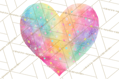 Watercolor Heart Clipart, Floral Hearts, Rainbow Hearts PNG Product Image 3