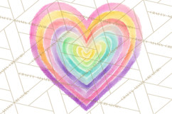 Watercolor Heart Clipart, Floral Hearts, Rainbow Hearts PNG Product Image 4