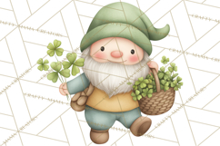 St Patricks Gnomes PNG, Cute Irish Gnome Clipart, Shamrock Product Image 4