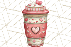 Valentine Coffee Clipart PNG, Cozy Coffee Mugs, Cocoa Cups Product Image 4