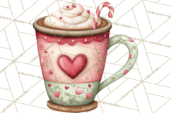 Valentine Coffee Clipart PNG, Cozy Coffee Mugs, Cocoa Cups Product Image 5