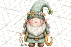 St Patricks Gnomes PNG, Cute Irish Gnome Clipart, Shamrock Product Image 5