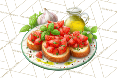 Tuscan Farmhouse Pasta Clipart, Rustic Pasta Night Kitchen Product Image 2