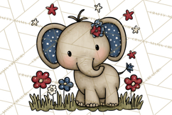 Patriotic Safari Animals Clipart, Whimsical Red White Blue Product Image 2