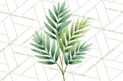 Jungle Plants Clipart, Tropical Leaves PNG, Watercolor Ferns Product Image 2