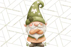 St Patricks Gnomes PNG, Cute Irish Gnome Clipart, Shamrock Product Image 2
