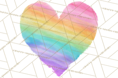 Watercolor Heart Clipart, Floral Hearts, Rainbow Hearts PNG Product Image 2
