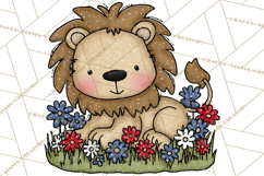 Patriotic Safari Animals Clipart, Whimsical Red White Blue Product Image 3