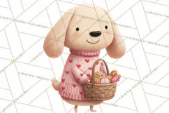 Valentine Animal Clipart PNG, Cute Teddy Bear Bunny Png Product Image 4