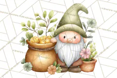 St Patricks Gnomes PNG, Cute Irish Gnome Clipart, Shamrock Product Image 4