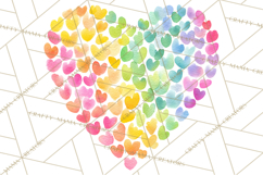 Watercolor Heart Clipart, Floral Hearts, Rainbow Hearts PNG Product Image 4