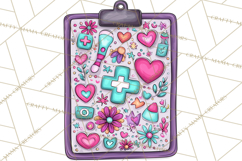 Pediatric Nurse Dinosaur Clipart Cute Medical PNG Product Image 4