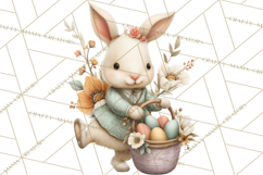 Easter Bunny Clipart PNG, Baby Bunnies in Pastel Garden Product Image 3