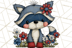 Patriotic Animals Clipart, Whimsical Red White Blue American Product Image 3