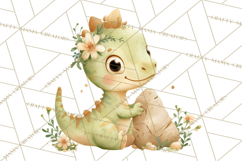 Cute Baby Dinosaurs Clipart PNG, Watercolor Dinosaur Product Image 3