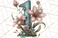 Blooming Letters Clipart, Floral Alphabet Clip Art PNG Product Image 3